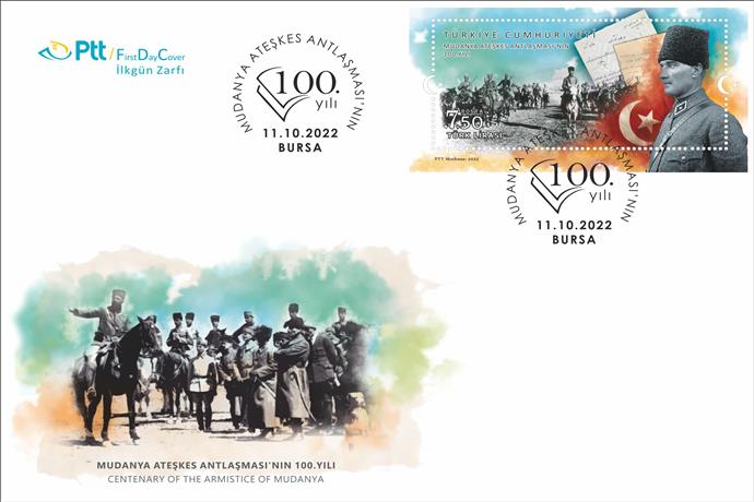 PTT'den "Mudanya Ateşkes Antlaşmasının 100. Yılı" Konulu Anma Pulu ve İlkgün Zarfı