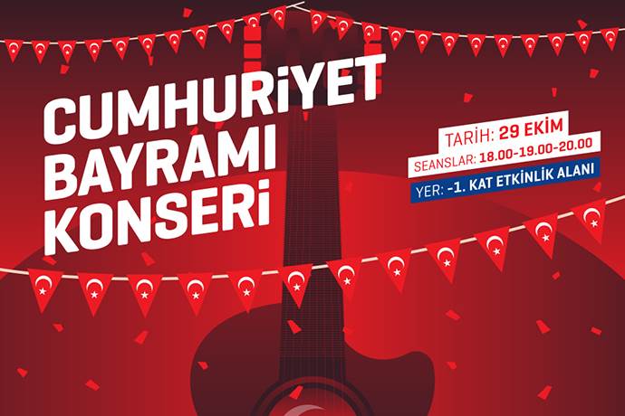 Gebze Center AVM'de 29 Ekim için özel konser