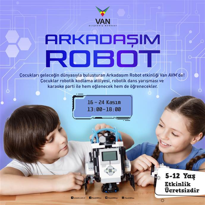 İnsansı robot Mini Ada Van AVM'de çocukları bekliyor