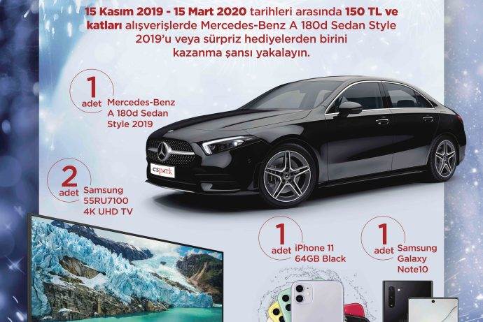 Espark AVM Yeni Yılda bir kişiye Mercedes hediye ediyor