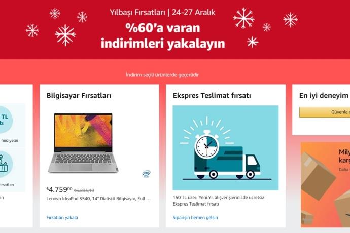 Amazon.com.tr’de Yılbaşı Fırsatları başladı