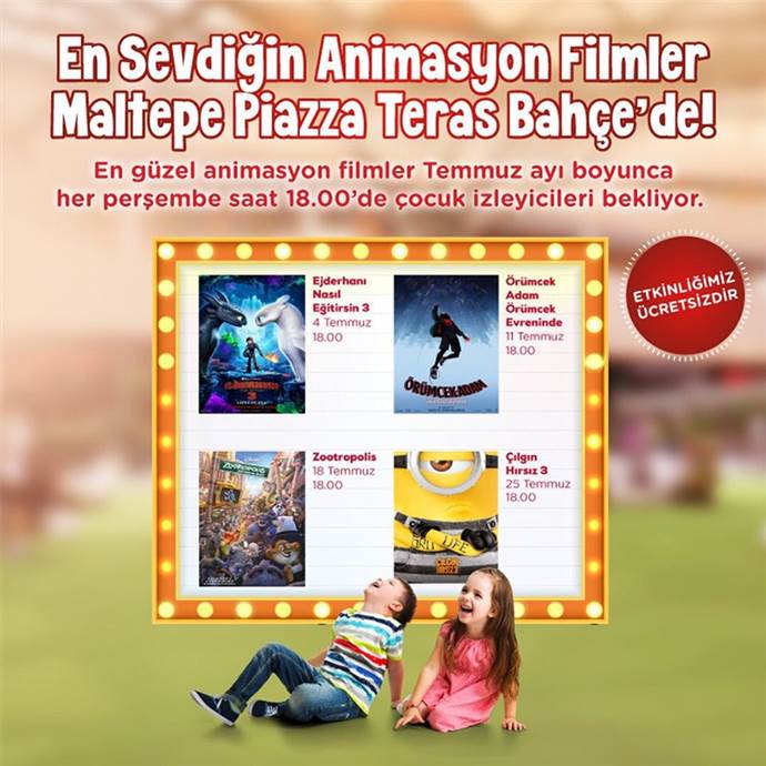 Maltepe Piazza’da perşembeleri ücretsiz animasyon film günü