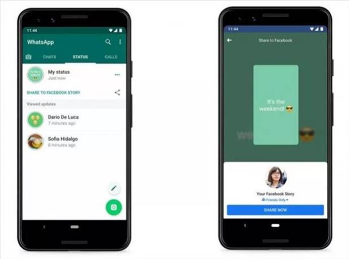 WhatsApp durum güncellemeleri Facebook Hikayeleri ile paylaşılabilecek
