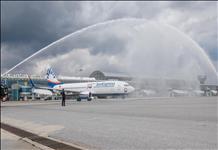 SunExpress yeniden uçuşlarına su takı seremonisi ile başladı